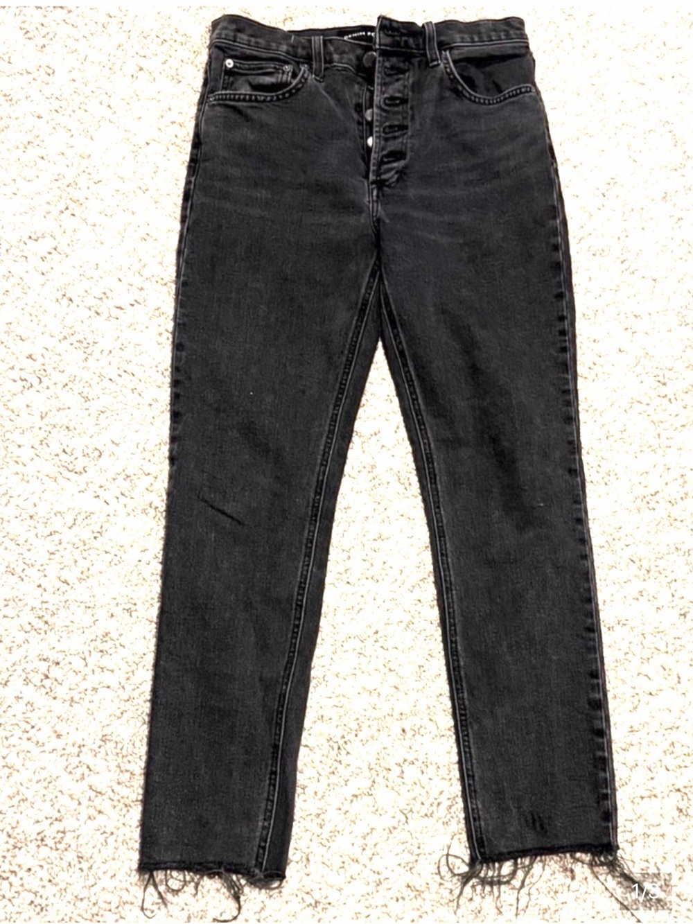 Denim Forum The Yoko High Rise Slim Leg Black Jeans Size 27